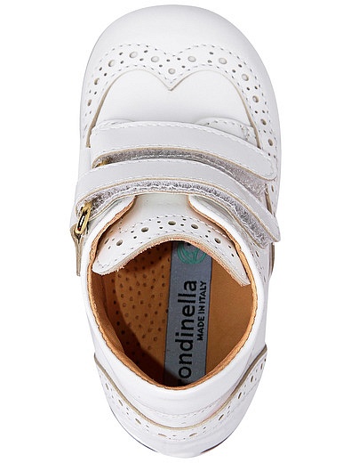 Кожаные ботинки на липучках белого цвета RONDINELLA - 2034519170013 - Фото 4