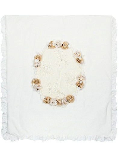 Кремовое одеяло с розами Piccoli Lords - 0772108780312 - Фото 2