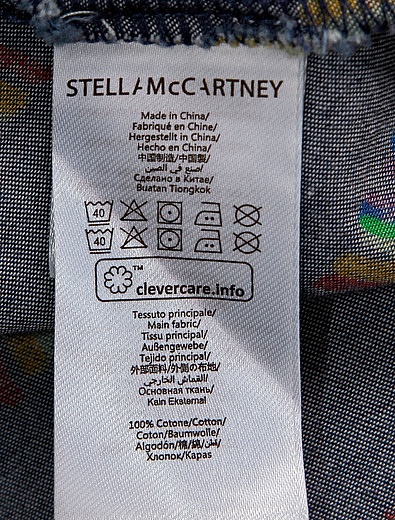 Платье из денима с принтом радуга Stella McCartney - 1051409070186 - Фото 4