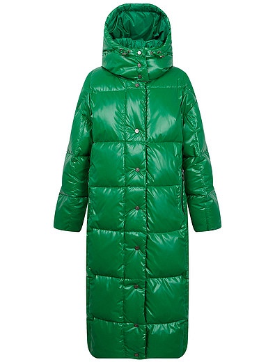 длинное зеленое пуховое пальто NAUMI - 1124509183770 - Фото 1