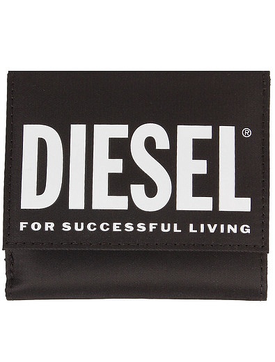 Чёрный кошелёк с крупным логотипом Diesel - 1654528270019 - Фото 1