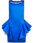 Синее платье с баской - 1051409780078
