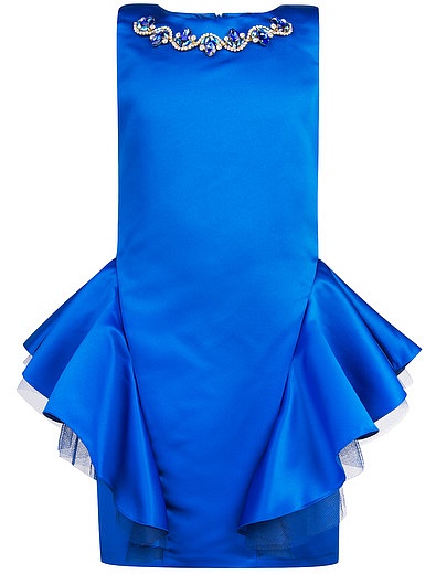 Синее платье с баской David Charles - 1051409780078 - Фото 1