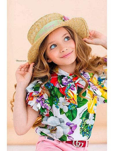 Блуза с принтом цветы Dolce & Gabbana - 1034509070201 - Фото 5