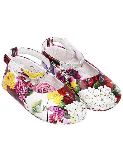 Пинетки с ремешком на шиколотке с цветочным принтом Dolce & Gabbana - 2173909970809 - Фото 1