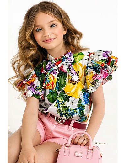 Блуза с принтом цветы Dolce & Gabbana - 1034509070201 - Фото 2