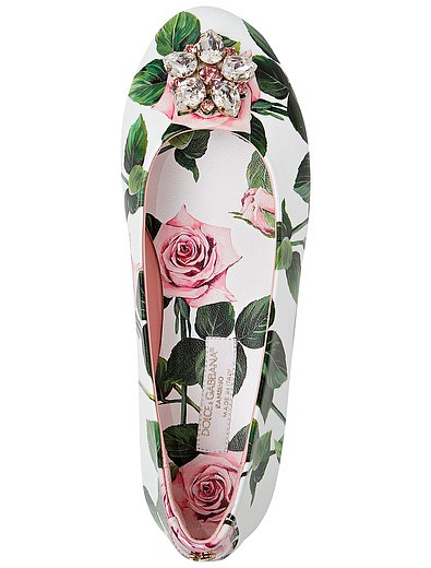 Туфли из кожи с принтом тропические розы Dolce & Gabbana - 2014509070608 - Фото 4