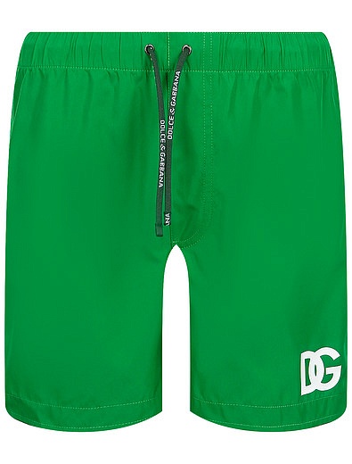 Зелёные пляжные шорты с логотипом Dolce & Gabbana - 4104519372521 - Фото 1