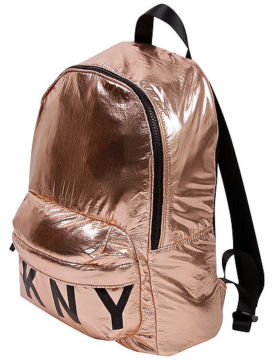 Золотистый рюкзак с логотипом DKNY - 1504528170218 - Фото 3