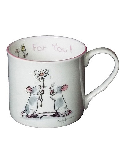 Чашка фарфоровая «Мышки с цветочком»  - 5574528170286 - Фото 1