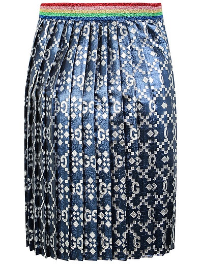 оригинальная плиссированная юбка с принтом GG GUCCI - 1041409970128 - Фото 4