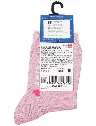 Розовые носки с сердечком FALKE - 1532609970211 - Фото 2