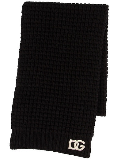 Шерстяной шарф с логотипом Dolce & Gabbana - 1224528180016 - Фото 1