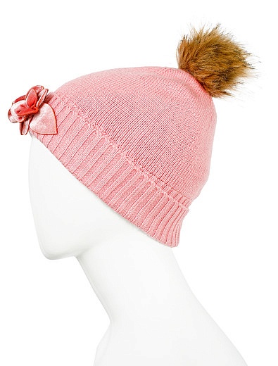 Комплект из шапки, шарфа и перчаток розового цвета Mayoral - 3004508180254 - Фото 3