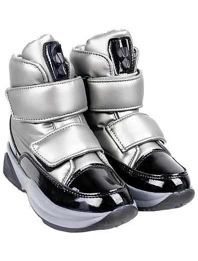 Серебряные ботинки на липучках Jog Dog - 2034509185423 - Фото 1