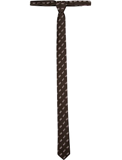 Галстук шелковый с принтом логотипа Dolce & Gabbana - 1321118880551 - Фото 1