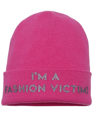 Розовая шапка «I’m a fashion victimi» Regina - 1352609980153 - Фото 1