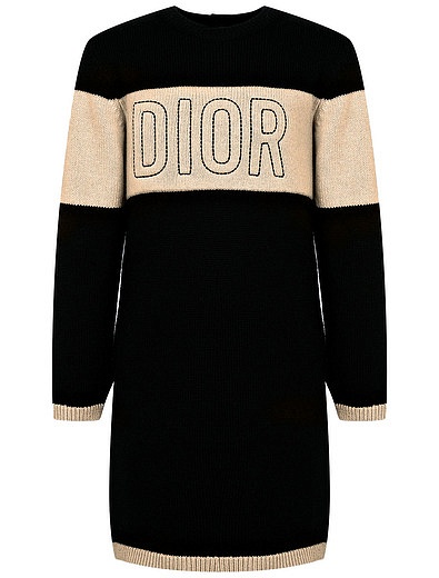 Платье из шерсти с вышивкой логотипа Dior - 1054609082454 - Фото 1