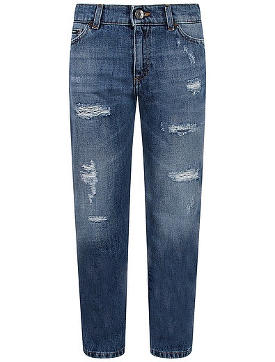 Хлопковые джинсы с потертостями Dolce & Gabbana - 1164529170824 - Фото 1