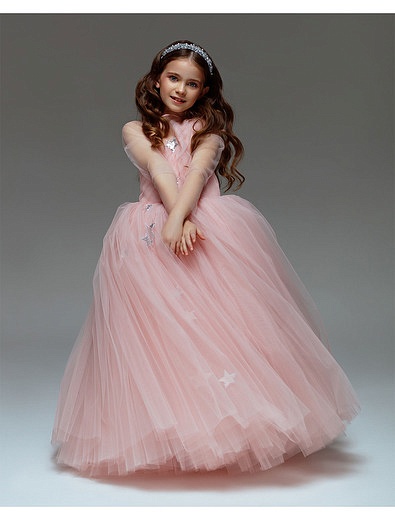 Нежно-розовое платье в пол SASHA KIM - 1054609188163 - Фото 4
