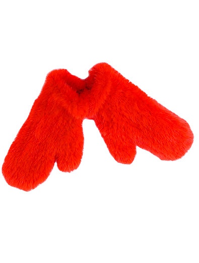красные Варежки из меха норки Carolon - 1364500280089 - Фото 1