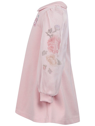 Розовое Платье с воздушными рукавами и имитацией вышивки Lapin House - 1054509184791 - Фото 2