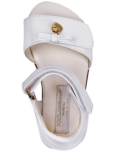 Белые Босоножки из лакированной кожи Dolce & Gabbana - 2164509171611 - Фото 4