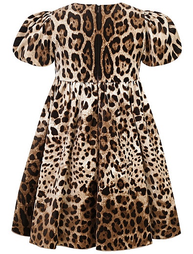 Леопардовое платье из эластичного бархата Dolce & Gabbana - 1057709980682 - Фото 4