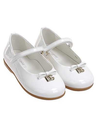 Белые балетки из кожи Dolce & Gabbana - 2014509370159 - Фото 1