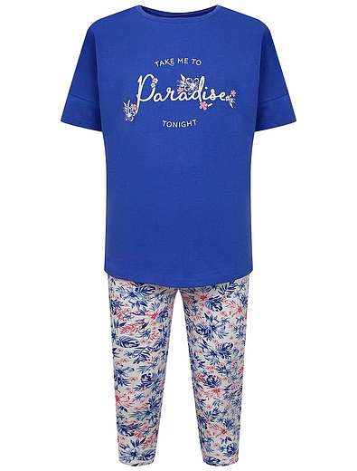 Хлопковая пижама с цветочным принтом Sanetta - 0214509171585 - Фото 1