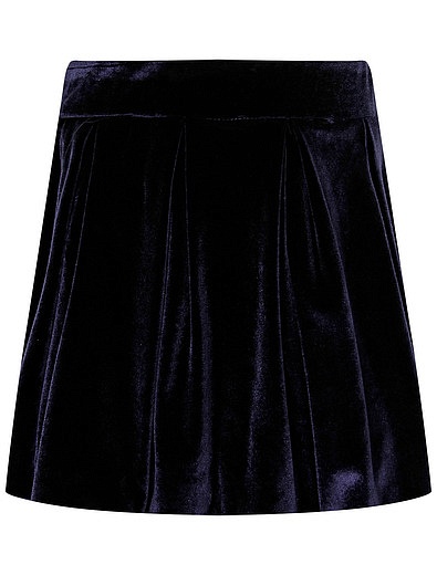 Синяя бархатная юбка с поясом-бантом Special Day - 1044509084009 - Фото 2