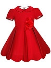 Красное платье декорированное цветком - 1054609286241