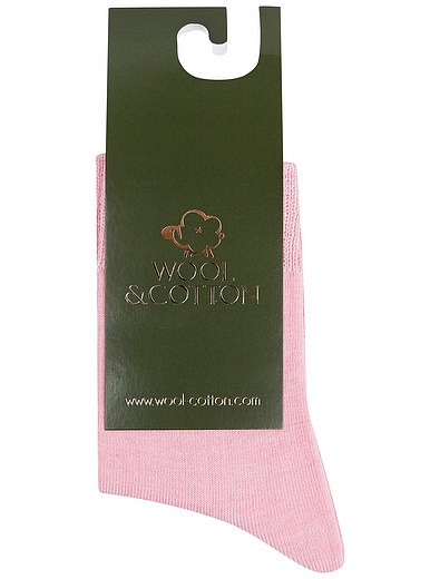 Розовые носки из шерсти WOOL & COTTON - 1534509080328 - Фото 1