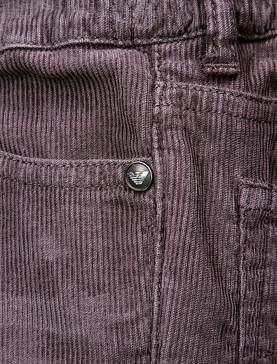 Серые вельветовые брюки EMPORIO ARMANI - 1081719780253 - Фото 2