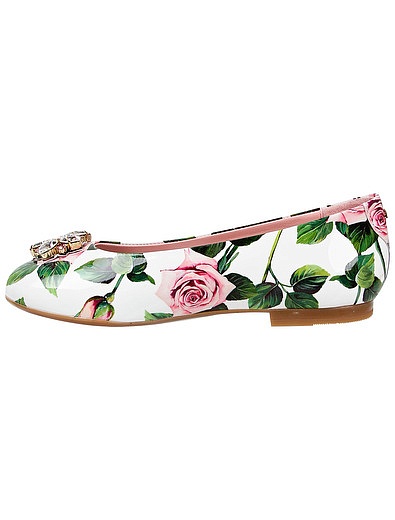 Туфли из кожи с принтом тропические розы Dolce & Gabbana - 2014509070608 - Фото 3
