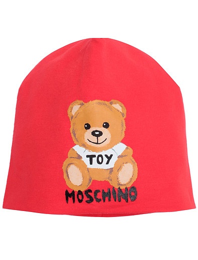 Красная шапка с фирменным принтом Moschino - 1354529280122 - Фото 1