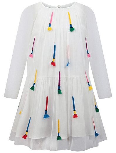 Белое платье с кисточками Stella McCartney - 1054509185866 - Фото 1