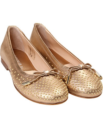 Золотые туфли с бусинами Florens - 2010109680056 - Фото 1