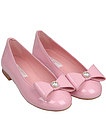 Розовые лаковые балетки с декором - 2012609070061
