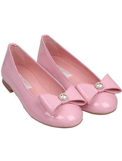 Розовые лаковые балетки с декором Dolce & Gabbana - 2012609070061 - Фото 1