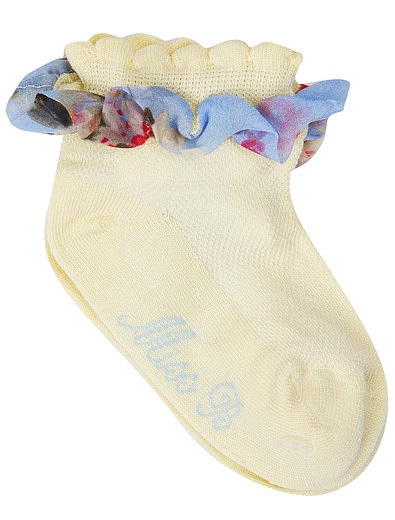 Желтые носки с оборками Miss Blumarine - 1532809670034 - Фото 1