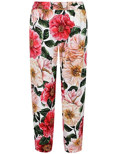 Прямые брюки с цветочным принтом Dolce & Gabbana - 1084509170135 - Фото 4