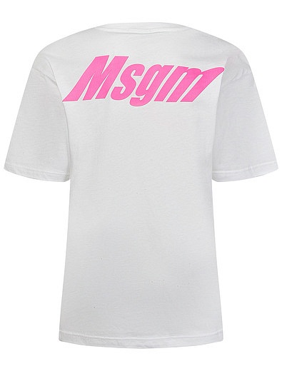 Белая футболка с логотипом MSGM - 1134509081297 - Фото 2