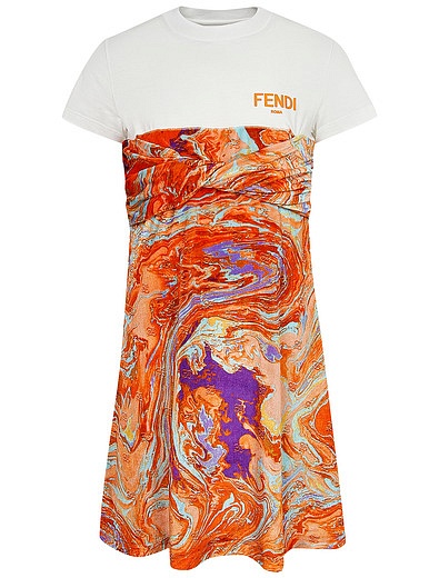Платье с абстрактным принтом Fendi - 1054609272961 - Фото 1