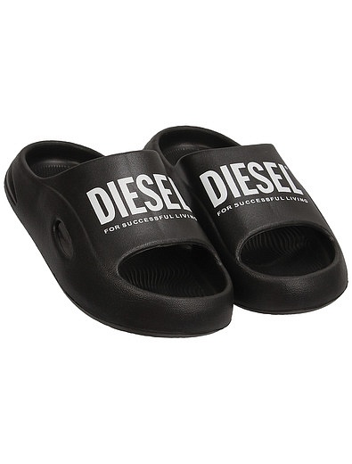 Чёрные пляжные шлёпанцы Diesel - 2284519370993 - Фото 1