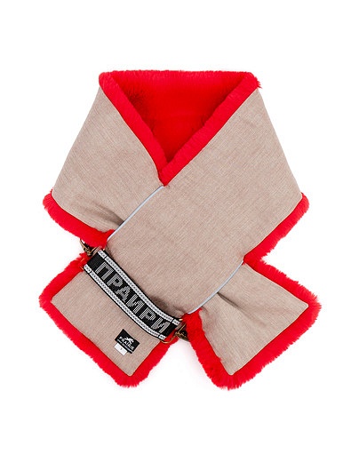 Красный шарф из эко-меха Prairie - 1224508080084 - Фото 2