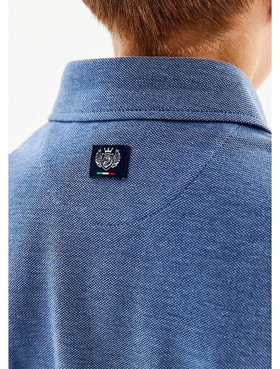 Голубая рубашка из хлопка на кнопках SILVER SPOON - 1014519280258 - Фото 4