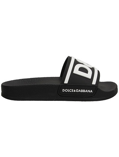 Черные пляжные шлепанцы Dolce & Gabbana - 2284529370013 - Фото 2