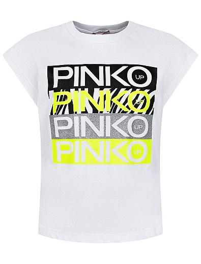 Хлопковая футболка с логотипом Pinko - 1134509171592 - Фото 1