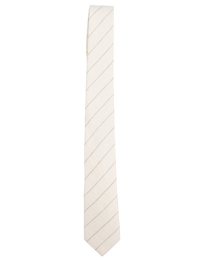 Полосатый галстук из льна и хлопка Eleventy - 1324518370035 - Фото 1